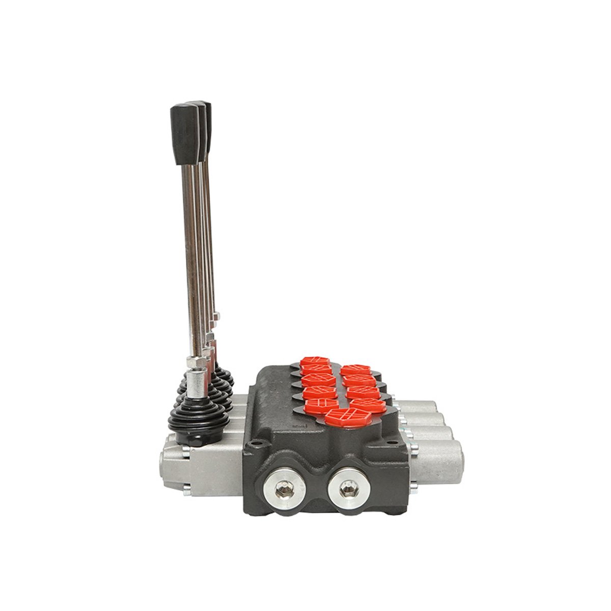 Distribuitor hidraulic cu 4 manete supapa de siguranta SD11 debit 80L/min levier si reductie -15 /+80 Breckner Germany